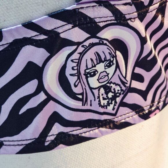 Dolls Kill x Bratz Bra Top – Zebra Print Padded Underwire Crop w/ Satin Straps M - Picture 9 of 12